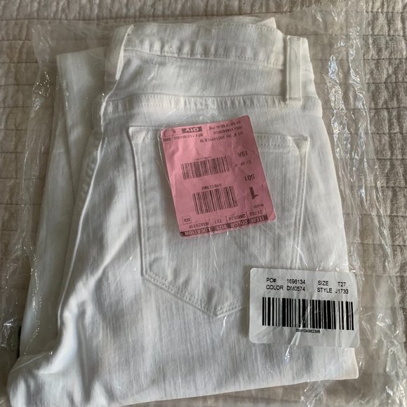 NWT, J. Crew 9" High Rise Toothpick White Jeans w/ Perfecting Pockets, sz 27Tall - Picture 3 of 8
